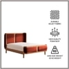 Valerio Duo-Panel Luxe King Size Bed in Rust colour Velvet with Oak wood Frame