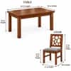 Globally Indian Bindu Solid Sheesham Wood 4 Seater Dining Table Set 4 Chairs Grey