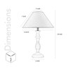 Lorette hand crafted Solid wood white finish table lamp With White Cotton Shade
