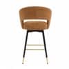 Doe Buck Mixoy Velvet Bar Stool in Emerald Brown Colour with Gold Accents