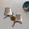 Devansh Metal Electric Wall Light in Gold Colour with off-white Shade Count of 2 Lights