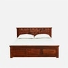 Zvya Solid Wood King  Size Bed Without Storage (Honey Finish)