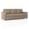 Apollo Compact High Back 3 Seater  Fabric Sofa In Biscuit Velvet Colour