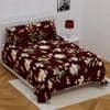 Roman Brown Abstract 180 TC Cotton Double Size Bedsheet with 2 Pillow Covers
