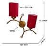 Devansh Metal Electric Wall Light in Gold Colour with Red Shade Count of 2 Lights