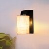 Devansh Solid Wood Electric Wall Light in Brown Colour with White Shade Count of 1 Light