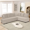 Melo 3 Seater Right Sectional Velvet Sofa Cum Bed in Cream colour