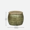 Crown Drum Metal Coffee Table in Gold Finish