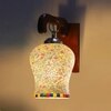 Devansh Solid Wood Electric Wall Light in Brown Colour with Multi Shade Count of 1 Light