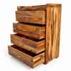 Elder Sheesham Wood Contemporary Chest of Drawers in Teak Finish