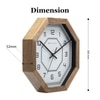 Octagonal Wooden Wall Clock with Sharp Black Indices