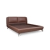 Amorous Leather Double  Size Bed Without Storage (Brown Colour)