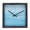 Blue Minimal Numeric Wooden Wall Clock – Modern Square Wall Décor
