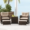 Carry Bird Wicker Patio Furniture Outdoor Balcony Chairs In Brown And Beige Colour