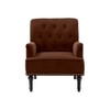 Velora Tufted Back Fabric Lounge Chair- Brown
