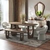 Aero Solid Wood 6 Seater Dining Table In Danish Walnut Finish