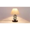 Margot off-white cotton table lamp with iron base