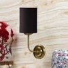 Devansh Metal Electric Wall Light in Gold Colour with Black Shade Count of 1 Light