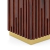 Gabriele Onyx Composite and Teak Wood Square Side Table In Dark Teak Finish