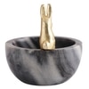 Marble Nut candy  Bowl Brass Bunny embedded