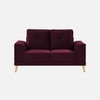 Nency Velvet 2 seater Sofa Red wine