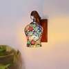 Devansh Solid Wood Electric Wall Light in Brown Colour with Multi Shade Count of 1 Light