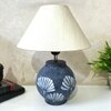 Matka Stone Grey Beige Wooden Table Lamp in Grey