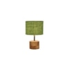 Halstead Green Natural Fiber Shade Table Lamp with Natural Wooden Base