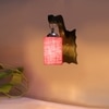 Devansh Solid Wood Electric Wall Light in Brown Colour with Pink Shade Count of 1 Light