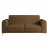 Veniza Velvet 2 Seater Sofa In Brown Colour