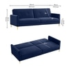 Gilud 3 Seater Click-Clack Sofa cum Bed  in Navy Blue Colour