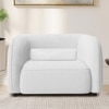 Zenolv Boucle Fabric 1 Seater Sofa In White
