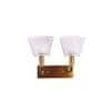 Carbon Loft Brass Luxur Cut Glass Double Shade Wall Light