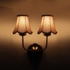 Devansh Dual Gold Metal  Wallmounted Lamp With Beige Jute  Shade