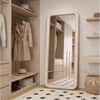 The Artment Unbreakable Beige Square Puff Floor Mirror (170 x 70) cm