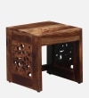 Lifty Sheesham Wood Nest Of Tables In Rustic Teak Finish
