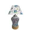 Devansh Conical Multicolor  Cotton Shade  Lamp With  Wood & Mosaicglass Base For Decoration /Office/Home/Gifting/Study For Decoration /Office/Home/Gifting/Study -(10X10X14.5) Inches -