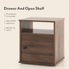Zoey Engineered Wood Bedside Table in Classic Walnut Finish