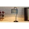 Turquoise Blue Jute Curvy Table Lamp with Iron base(SP44)