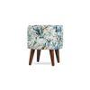 Evangeline Solid Wood  Ottomon in  Blue Colour