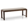 Oribi Dining Bench In Teak Finish With Wheat Brown Fabric