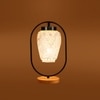 Devansh Multicolor Glass Wooden & Iron  Table Lamp -17 Inch Height  -Mnki