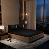 Stoa Paris 300TC UltrSatin Super King Bedsheet Set Satin Super Midnight Black