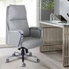 Polar High Back Leatherette Office Chair In Grey Colour