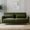 Monly Velvet 3 Seater Sofa Olive Green Color