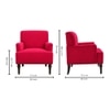 Terren Boucle Fabric Lounge Chair in Red