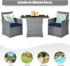 Carry Bird Wicker Patio Furniture Outdoor Balcony Chairs In Grey And Navy Blue Colour