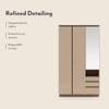 Sydney 3 Door Wardrobe in Beige High Gloss Finish