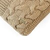 Archer Khaki Cream Cotton Knitted Pillow Cover 12X20 Inches