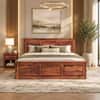 Stainfleld Solid Wood Queen  Size Bed Without Storage (Teak Finish)